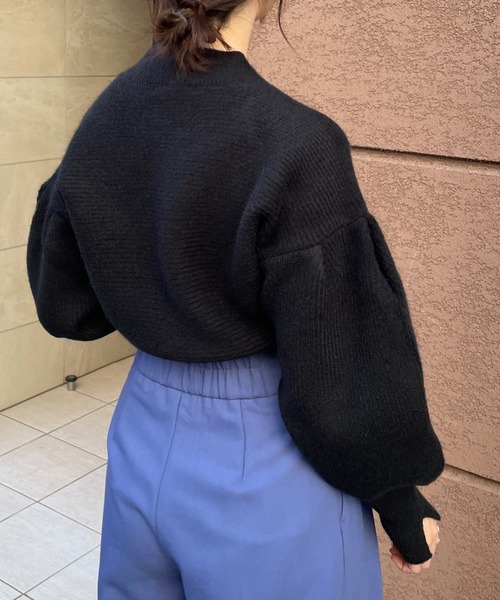 Cheek（チーク）の「スリットあきニットプルオーバー（ニット/セーター・レディース・ブラック/チャコールグレー/ブルー・MEDIUM）」の4枚目の写真