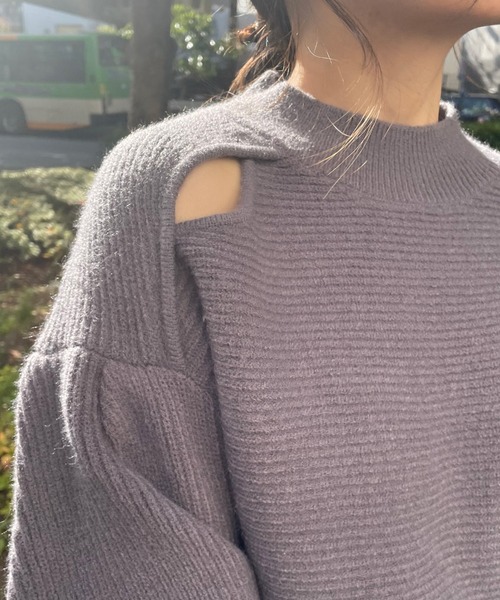 Cheek（チーク）の「スリットあきニットプルオーバー（ニット/セーター・レディース・ブラック/チャコールグレー/ブルー・MEDIUM）」の13枚目の写真