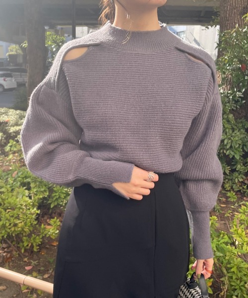 Cheek（チーク）の「スリットあきニットプルオーバー（ニット/セーター・レディース・ブラック/チャコールグレー/ブルー・MEDIUM）」の14枚目の写真