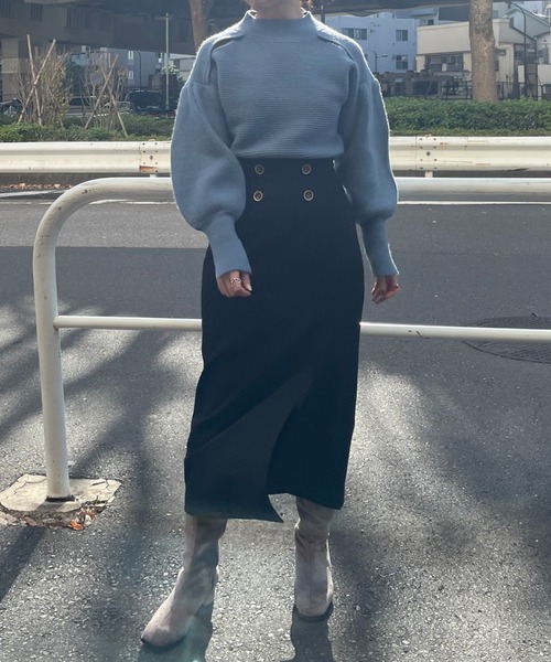 Cheek（チーク）の「スリットあきニットプルオーバー（ニット/セーター・レディース・ブラック/チャコールグレー/ブルー・MEDIUM）」の19枚目の写真