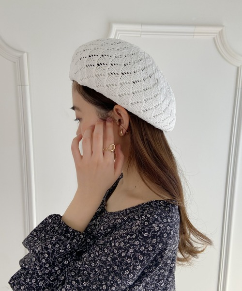Loueme（ルエム）の「【23S/S 春夏新作】透かし編みベレー帽