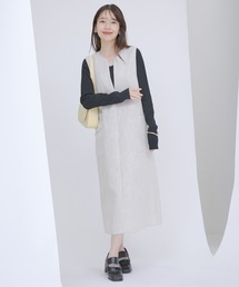 VIS（ビス）の「【WEB限定カラー:ブラック系】ツイードジャンパースカート（ジャンパースカート）」