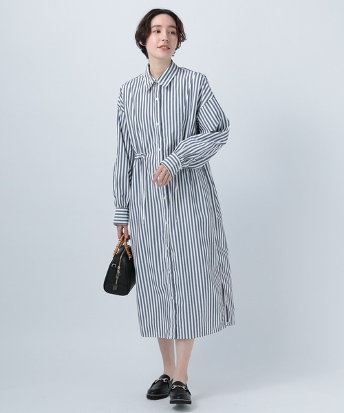 BAYFLOW（ベイフロー）の「アソートストライプシャツワンピース（ワンピース・レディース・ベージュ/その他1/ライトブルー・SMALL/MEDIUM）」の10枚目の写真