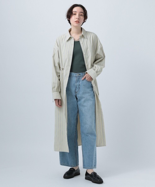 BAYFLOW（ベイフロー）の「アソートストライプシャツワンピース（ワンピース・レディース・ベージュ/その他1/ライトブルー・SMALL/MEDIUM）」の12枚目の写真