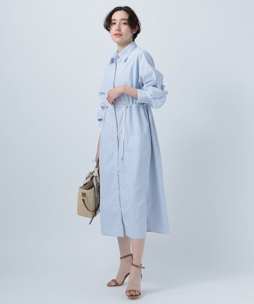 BAYFLOW（ベイフロー）の「アソートストライプシャツワンピース（ワンピース・レディース・ベージュ/その他1/ライトブルー・SMALL/MEDIUM）」の14枚目の写真