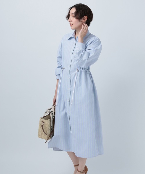 BAYFLOW（ベイフロー）の「アソートストライプシャツワンピース（ワンピース・レディース・ベージュ/その他1/ライトブルー・SMALL/MEDIUM）」の15枚目の写真