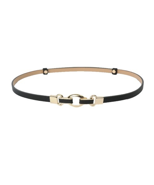 m.f.editorial（エムエフエディトリアル）の「エムエフエディトリアルレディース/m.f.editorial:Women ビットバックル スライドベルト（ベルト・レディース・ブラック/ベージュ・FREE）」の2枚目の写真