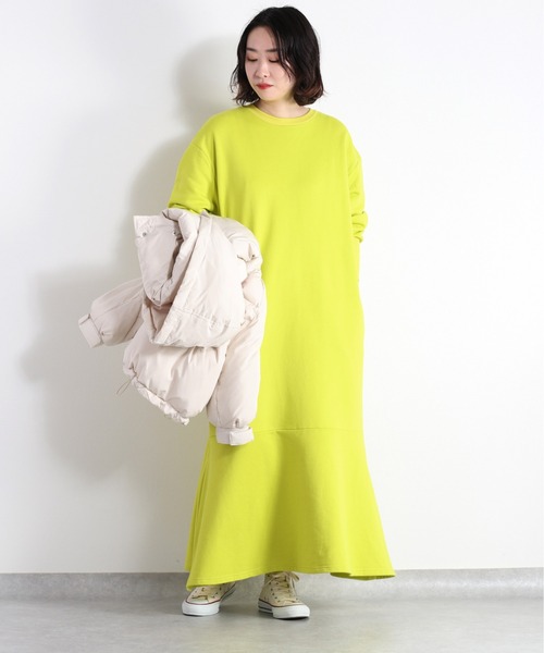 cepo(セポ)の「スウェットマキシワンピース(ワンピース・レディース・ネイビー/オフホワイト/ライム・M)」の18枚目の写真
