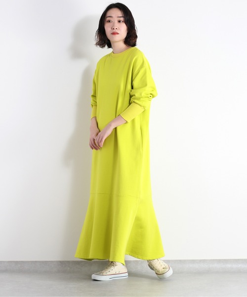 cepo(セポ)の「スウェットマキシワンピース(ワンピース・レディース・ネイビー/オフホワイト/ライム・M)」の13枚目の写真