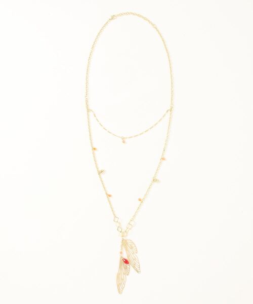 チャイハネ（チャイハネ）の「【チャイハネ】蝶透かしモチーフ2連ネックレス（ネックレス・レディース・ゴールド/ブラック・FREE）」の5枚目の写真