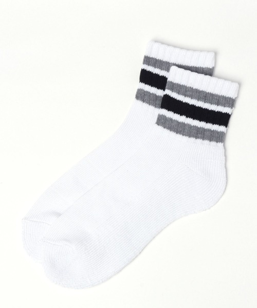 LAKOLE（ラコレ）の「TCショートカラーラインソックス / 184410（ソックス/靴下・メンズ・ブラウン/イエロー/ブラック/グレー・FREE）」の3枚目の写真