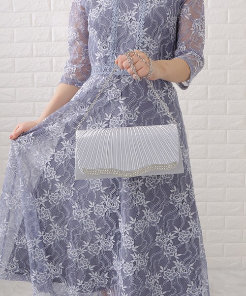 Lace Ladies(レースレディース)の「サテンプリーツパーティーバッグ(クラッチバッグ・レディース・ブラック/ベージュ/シルバー・FREE)」の7枚目の写真