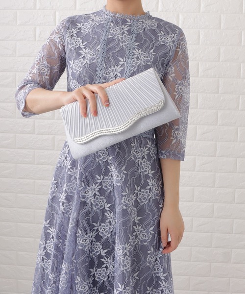 Lace Ladies(レースレディース)の「サテンプリーツパーティーバッグ(クラッチバッグ・レディース・ブラック/ベージュ/シルバー・FREE)」の9枚目の写真