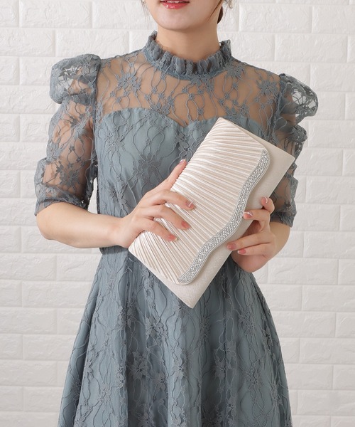 Lace Ladies(レースレディース)の「サテンプリーツパーティーバッグ(クラッチバッグ・レディース・ブラック/ベージュ/シルバー・FREE)」の13枚目の写真