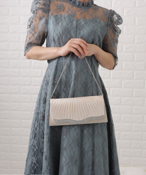 Lace Ladies(レースレディース)の「サテンプリーツパーティーバッグ(クラッチバッグ・レディース・ブラック/ベージュ/シルバー・FREE)」の14枚目の写真
