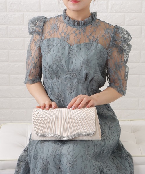 Lace Ladies(レースレディース)の「サテンプリーツパーティーバッグ(クラッチバッグ・レディース・ブラック/ベージュ/シルバー・FREE)」の15枚目の写真