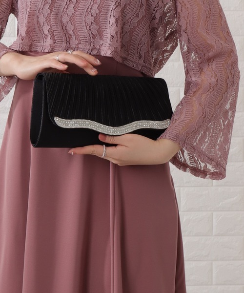 Lace Ladies(レースレディース)の「サテンプリーツパーティーバッグ(クラッチバッグ・レディース・ブラック/ベージュ/シルバー・FREE)」の20枚目の写真