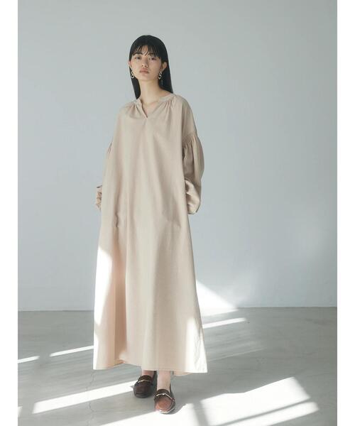 armonia（アルモニーア）の「a.袖ギャザーボリュームワンピース（ワンピース・レディース・ブラック/サックスブルー/ベージュ・FREE）」の7枚目の写真