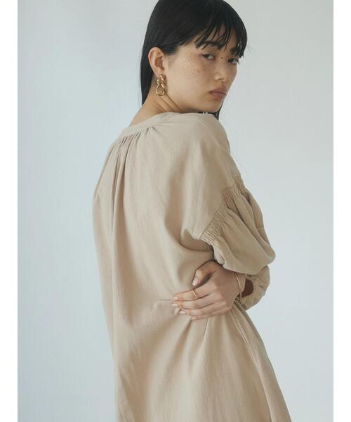 armonia（アルモニーア）の「a.袖ギャザーボリュームワンピース（ワンピース・レディース・ブラック/サックスブルー/ベージュ・FREE）」の12枚目の写真