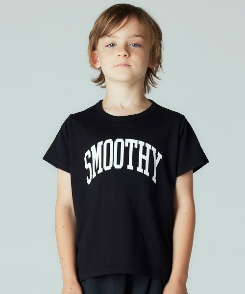 Smoothy（スムージー）の「Smoothy Arch Logo Tee / スムージー アーチロゴTシャツ（Tシャツ/カットソー・キッズ・ブラック/ピンク/ホワイト/ヘザーグレー・120/150/130/110/100/160/140）」の2枚目の写真