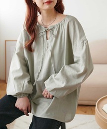 《新色追加!》【WEB限定】リネンタッチスキッパーブラウス