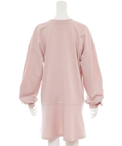 Secret Honey(シークレットハニー)の「裾フレア襟付き裏毛ワンピース(Tシャツ/カットソー・レディース・ブラック/ピンク・FREE)」の5枚目の写真