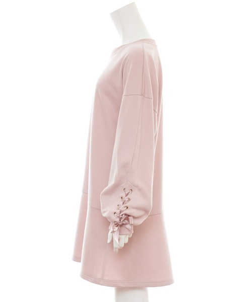 Secret Honey(シークレットハニー)の「裾フレア襟付き裏毛ワンピース(Tシャツ/カットソー・レディース・ブラック/ピンク・FREE)」の9枚目の写真