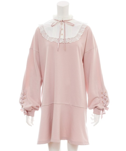 Secret Honey(シークレットハニー)の「裾フレア襟付き裏毛ワンピース(Tシャツ/カットソー・レディース・ブラック/ピンク・FREE)」の11枚目の写真