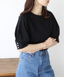 コットン天竺タックスリーブTシャツ