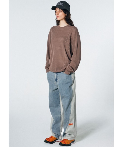 SCULPTOR(スカルプター)の「Striped Mesh Sweater/ストライプメッシュセーター(ニット/セーター・レディース・ライトブルー/ブラウン/アイボリー・MEDIUM/LARGE)」の4枚目の写真