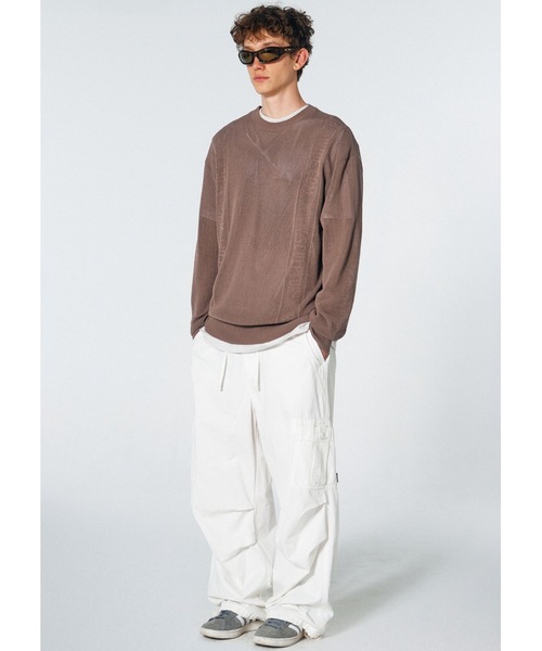 SCULPTOR(スカルプター)の「Striped Mesh Sweater/ストライプメッシュセーター(ニット/セーター・レディース・ライトブルー/ブラウン/アイボリー・MEDIUM/LARGE)」の5枚目の写真