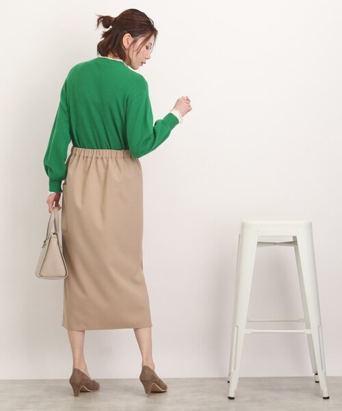 DRESKIP（ドレスキップ）の「◆【幅広いコーデに着回せる！】ラップ風ポケ付ナロ－スカート（スカート・レディース・ブラック/オレンジ/ベージュ・02/03/04）」の22枚目の写真