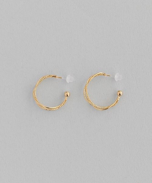 Phoebe(フィービィー)の「【金属アレルギー対応】クロッシングトリニティーラインピアス(ピアス(両耳用)・レディース・ピンクゴールド/イエローゴールド・FREE)」の10枚目の写真