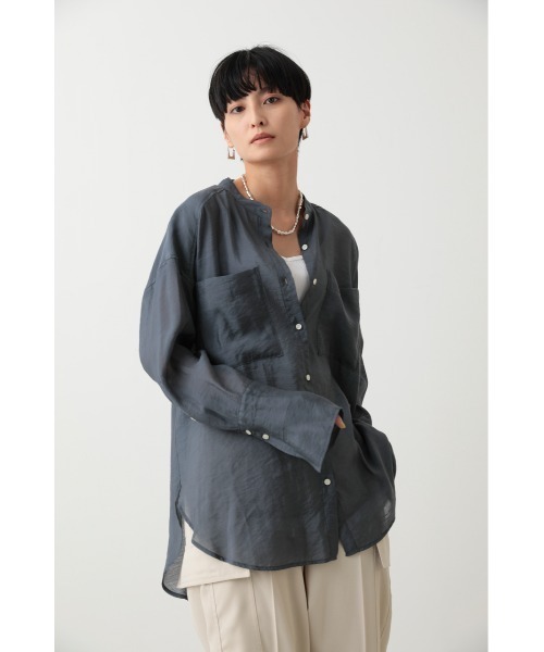 crie conforto（クリーコンフォルト）の「シアーシャツ（シャツ/ブラウス・レディース・ライム/ダークグレー/アイボリー/ライトブルー・FREE）」の8枚目の写真