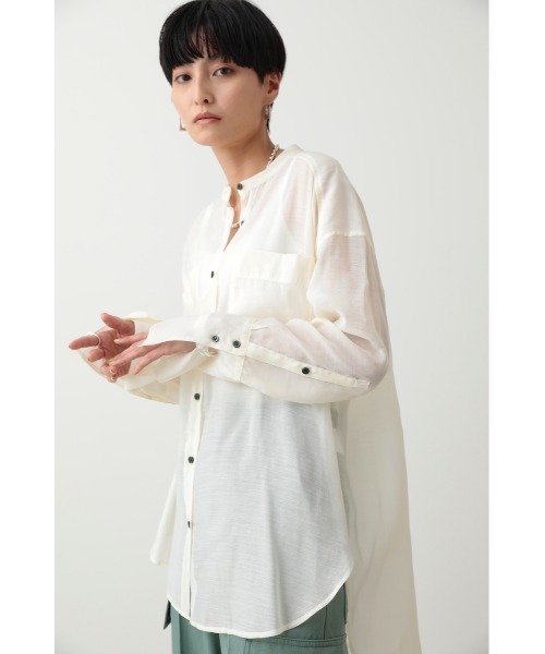 crie conforto（クリーコンフォルト）の「シアーシャツ（シャツ/ブラウス・レディース・ライム/ダークグレー/アイボリー/ライトブルー・FREE）」の9枚目の写真