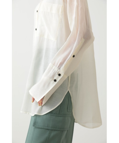 crie conforto（クリーコンフォルト）の「シアーシャツ（シャツ/ブラウス・レディース・ライム/ダークグレー/アイボリー/ライトブルー・FREE）」の10枚目の写真