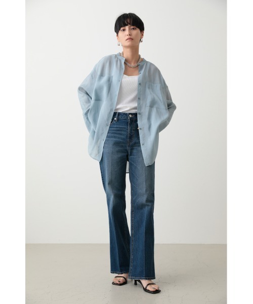 crie conforto（クリーコンフォルト）の「シアーシャツ（シャツ/ブラウス・レディース・ライム/ダークグレー/アイボリー/ライトブルー・FREE）」の5枚目の写真