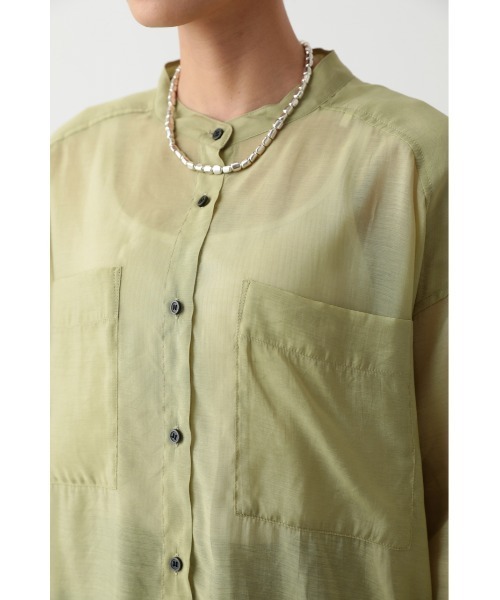 crie conforto（クリーコンフォルト）の「シアーシャツ（シャツ/ブラウス・レディース・ライム/ダークグレー/アイボリー/ライトブルー・FREE）」の20枚目の写真