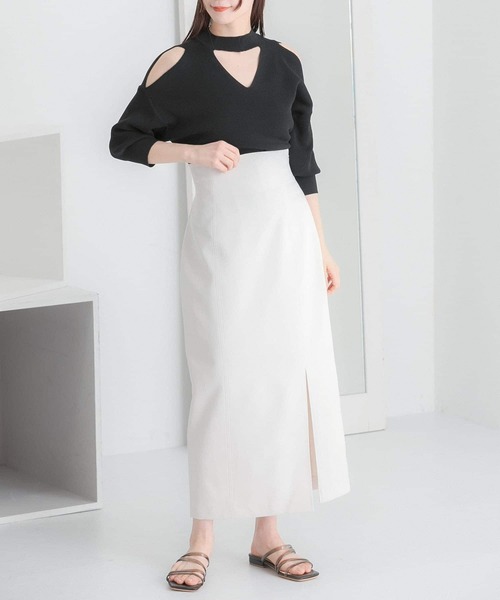 HEYUMM(ヘユム)の「ストレッチスリットスカート(スカート・レディース・ブラック/モカ/ライトベージュ・SMALL/MEDIUM)」の8枚目の写真