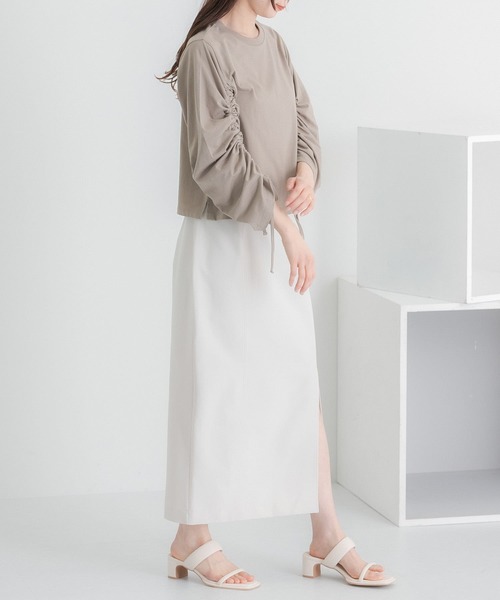 HEYUMM(ヘユム)の「ストレッチスリットスカート(スカート・レディース・ブラック/モカ/ライトベージュ・SMALL/MEDIUM)」の15枚目の写真