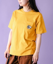7.4oz ANIMAL刺繍ポケットTEE