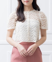 clear | オーガンジー刺繍半袖ブラウス ≪2023SS新作≫(シャツ/ブラウス)