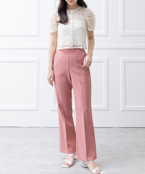 clear（クリア）の「オーガンジー刺繍半袖ブラウス （シャツ/ブラウス・レディース・ブラック/ホワイト/ベージュ/ミント・F）」の22枚目の写真