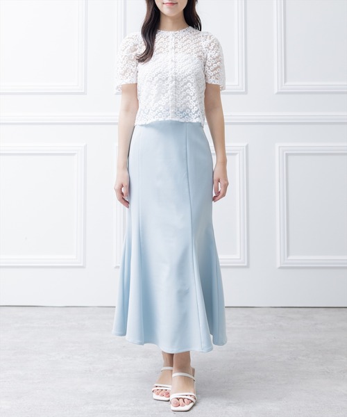 clear（クリア）の「オーガンジー刺繍半袖ブラウス （シャツ/ブラウス・レディース・ブラック/ホワイト/ベージュ/ミント・F）」の13枚目の写真