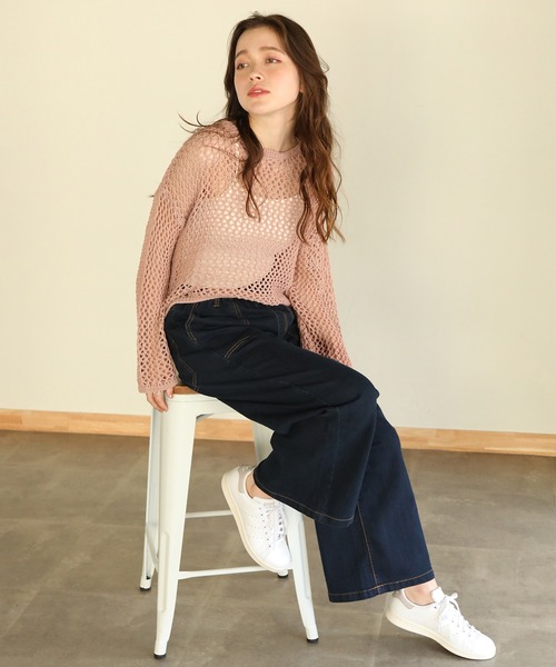 aity(アイティ)の「ストレッチデニムベイカーパンツ(デニムパンツ・レディース・ブルー/ワンウォッシュ/ネイビー・M)」の15枚目の写真