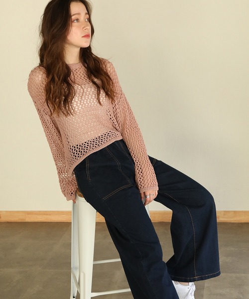 aity(アイティ)の「ストレッチデニムベイカーパンツ(デニムパンツ・レディース・ブルー/ワンウォッシュ/ネイビー・M)」の19枚目の写真