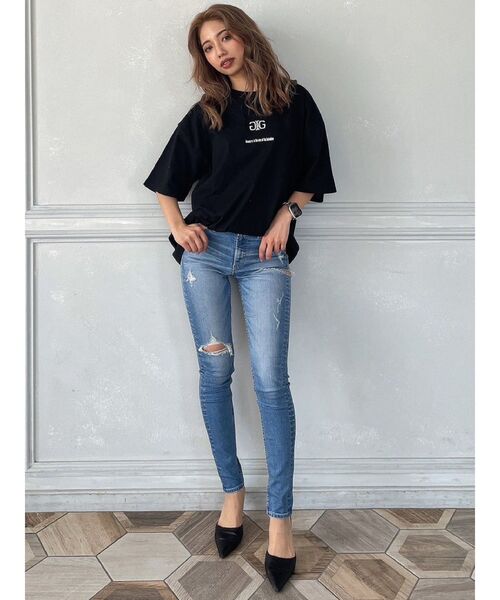 GYDA（ジェイダ）の「Symmetry GYDA BIG T/S（Tシャツ/カットソー・レディース・ブラック/オフホワイト・FREE）」の21枚目の写真
