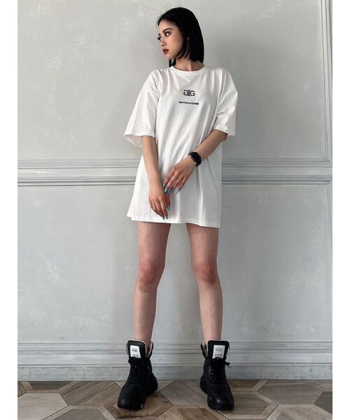 GYDA（ジェイダ）の「Symmetry GYDA BIG T/S（Tシャツ/カットソー・レディース・ブラック/オフホワイト・FREE）」の14枚目の写真