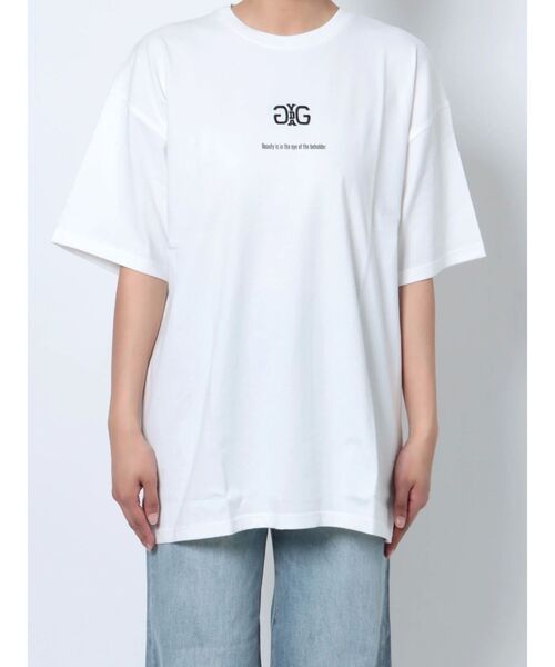 GYDA（ジェイダ）の「Symmetry GYDA BIG T/S（Tシャツ/カットソー・レディース・ブラック/オフホワイト・FREE）」の11枚目の写真