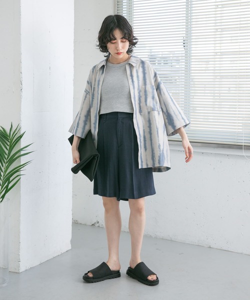 KBF（ケイビーエフ）の「リネンMIXショートパンツ（その他パンツ・レディース・ブラック/ネイビー/ベージュ・ONE）」の7枚目の写真
